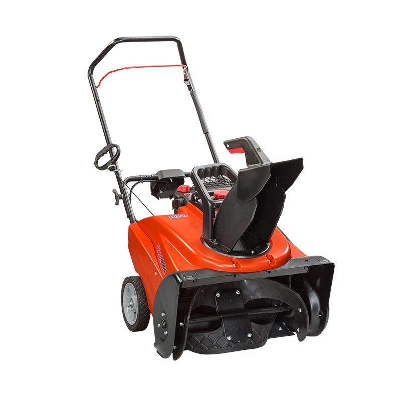 Angle view of single-stage snow blower
